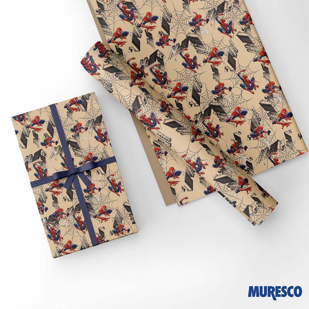  PAPEL REGALO KRAFT PREMIUM MURESCO X10H SPIDER CITY