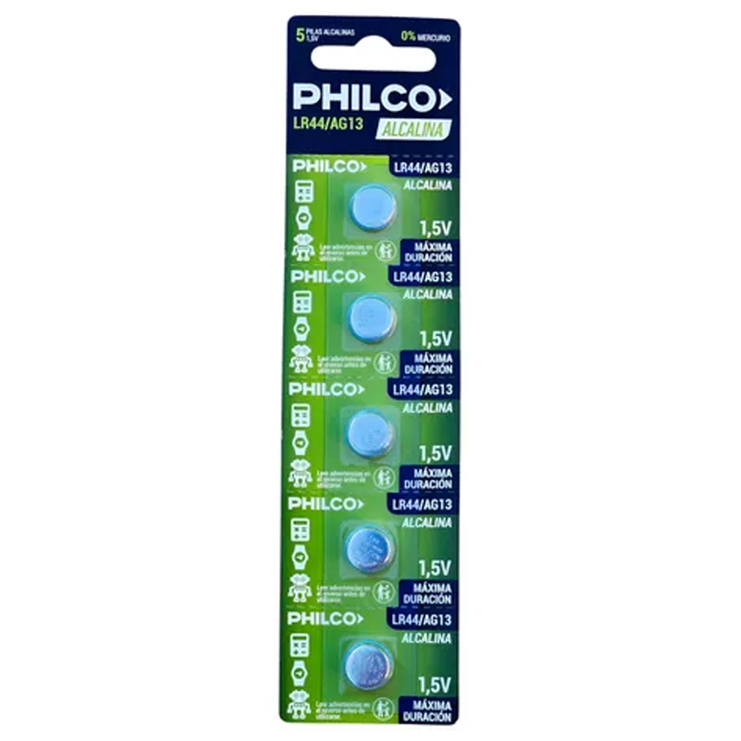  PILA BOTON LITIO PHILCO LR44 BLISTER X5