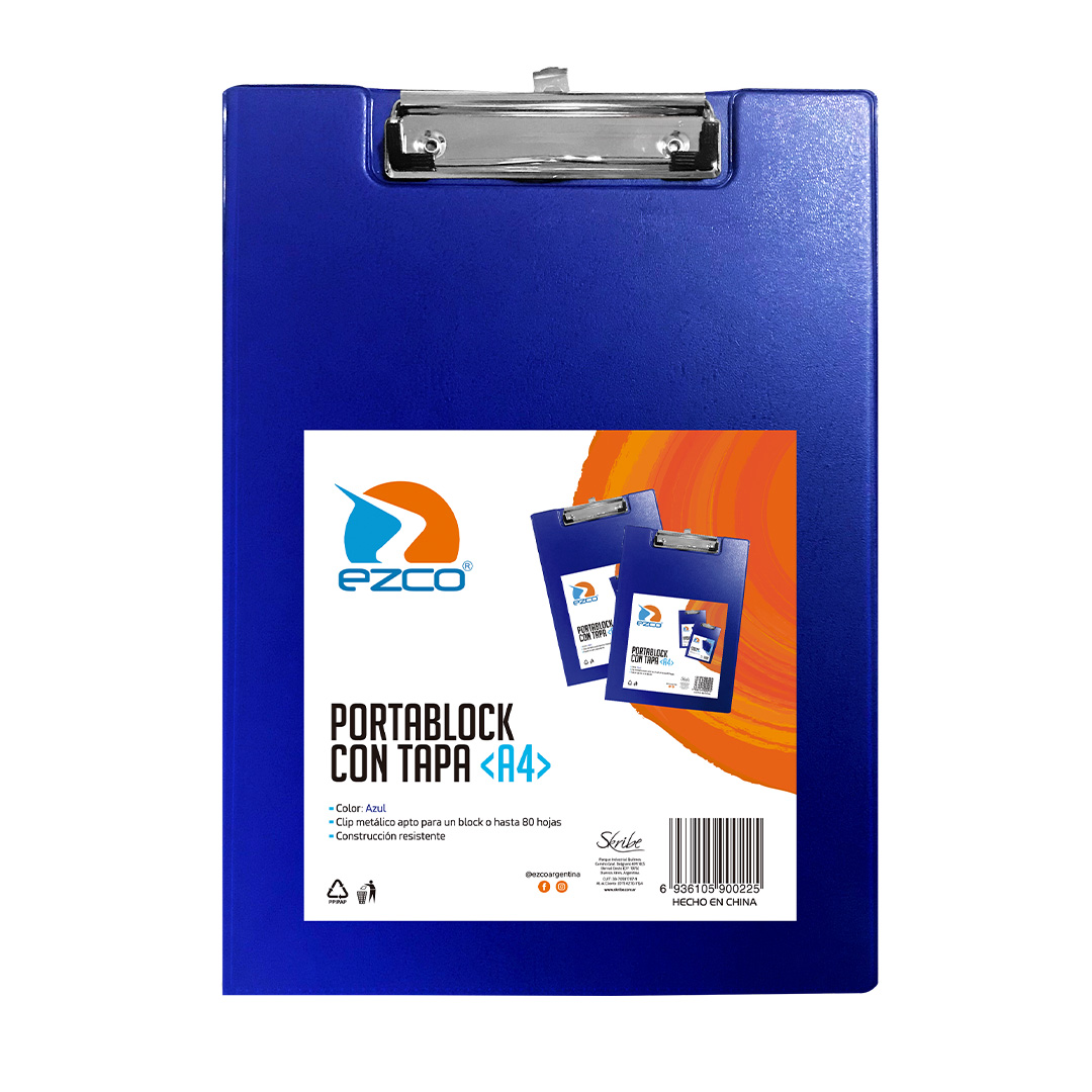  PORTA BLOCK A4 EZCO CON TAPA AZUL