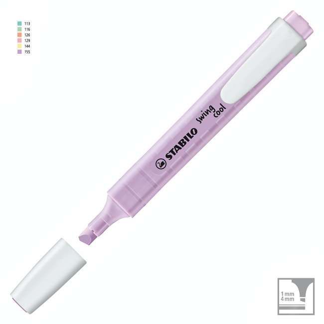  RESALTADOR FINO STABILO SWING COOL X10;
PASTEL LILA