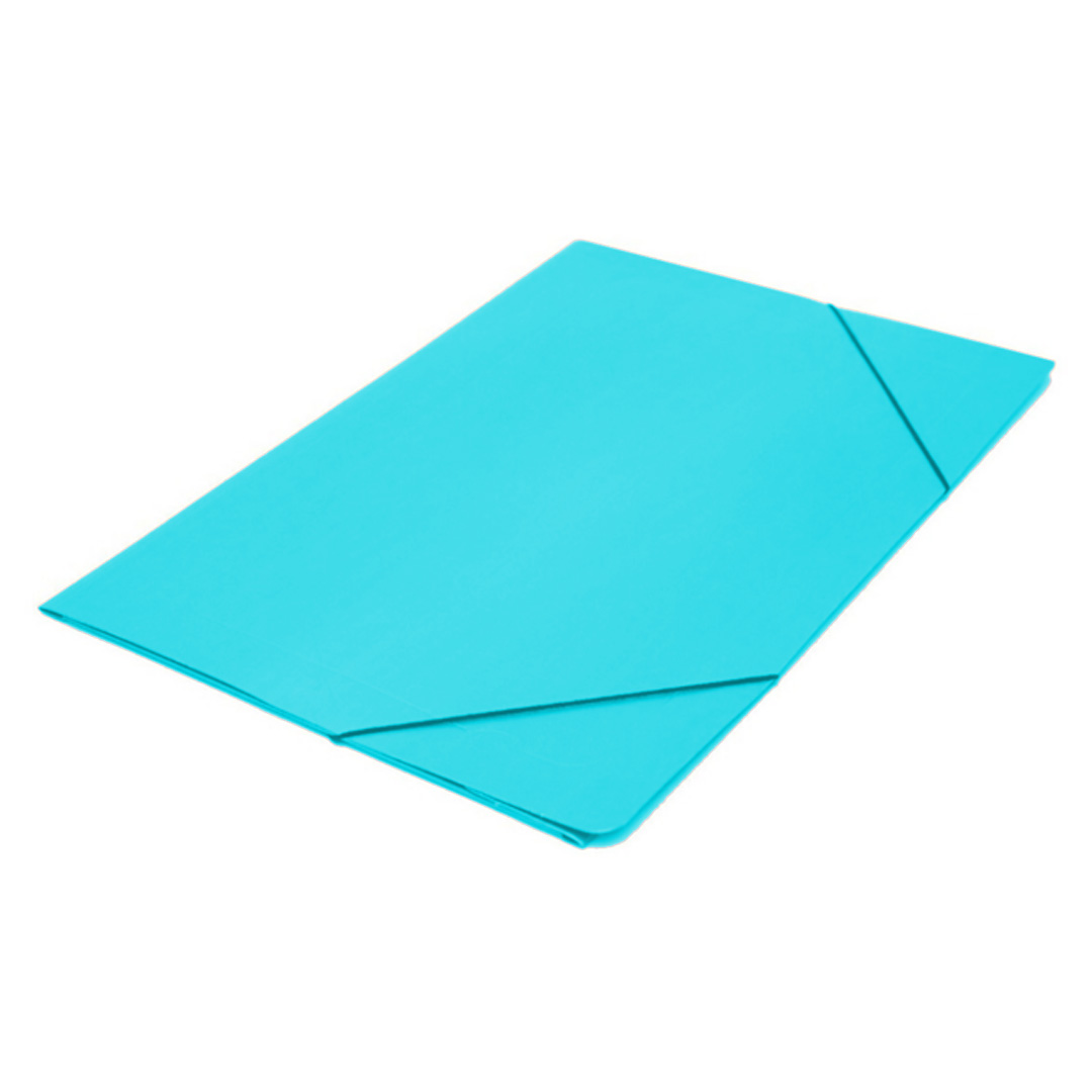  CARPETA 3 SOLAPAS OFICIO AVIOS CON  ELASTICO CELESTE