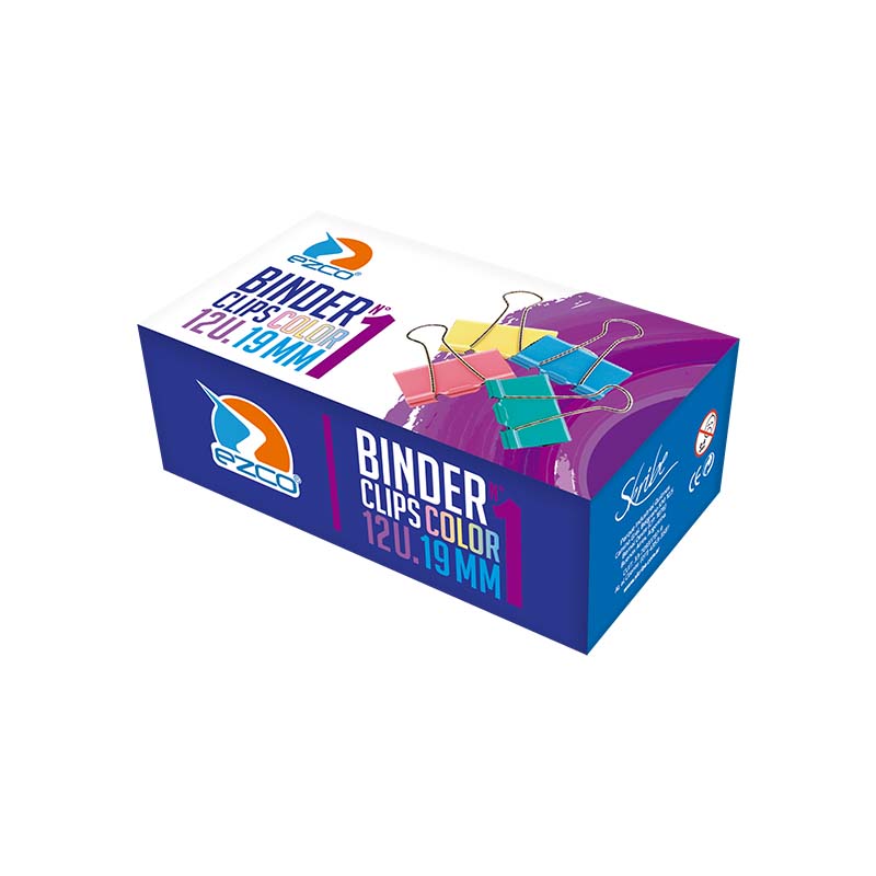  CLIPS BINDER EZCO 19MM N1 COLOR X12  UNIDADES