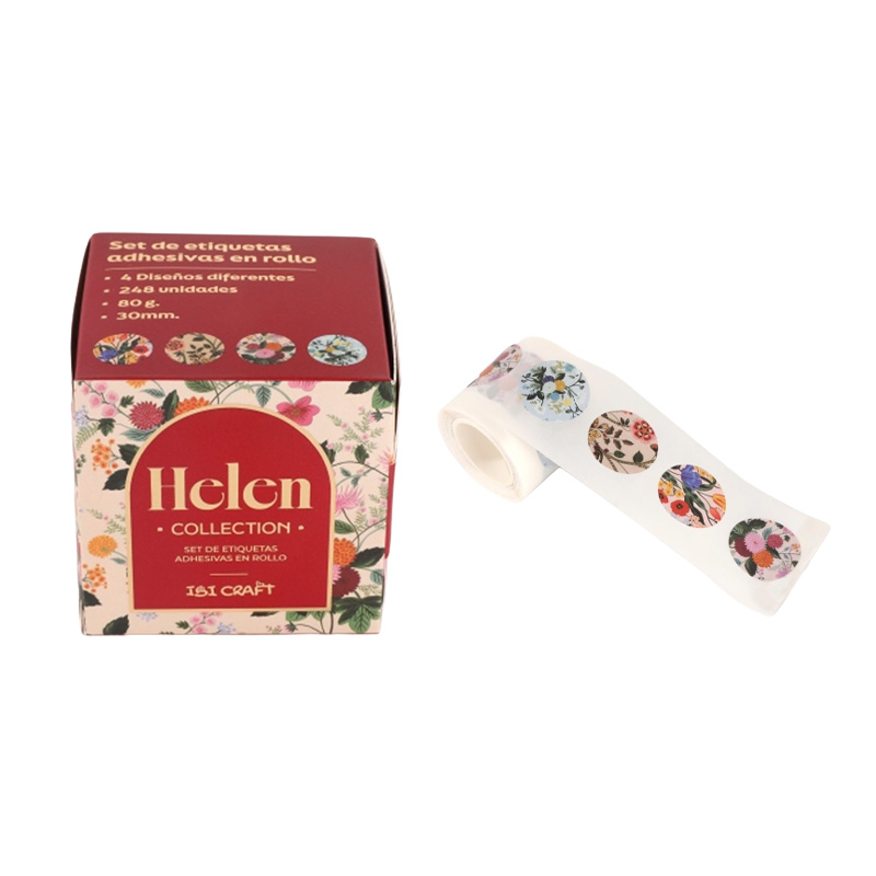  ETIQUETAS HELEN EN ROLLO ADHESIVAS 4  DISEÑOS
