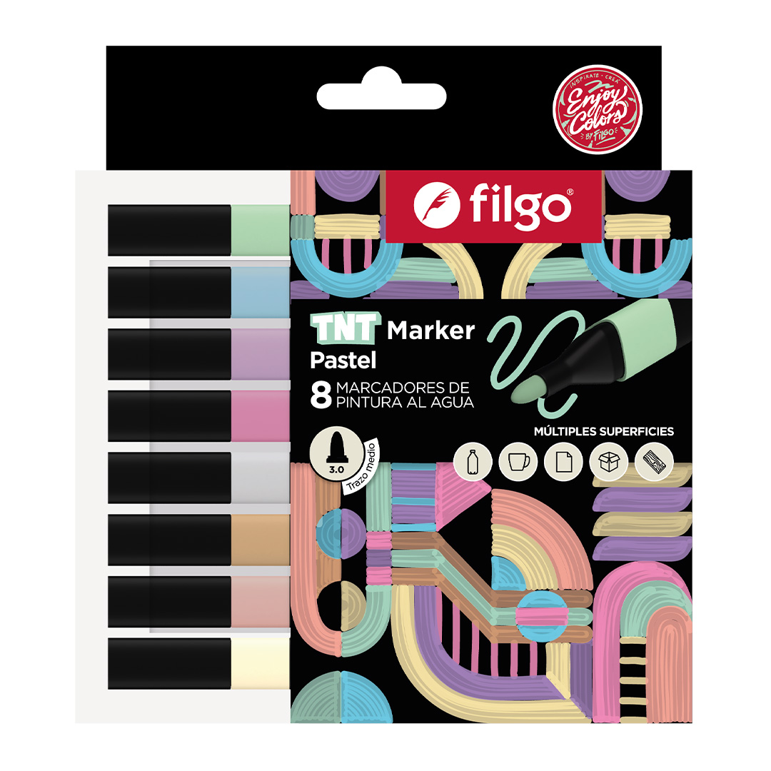  MARCADOR PINTURA FILGO TNT BLISTER  X8PASTEL
