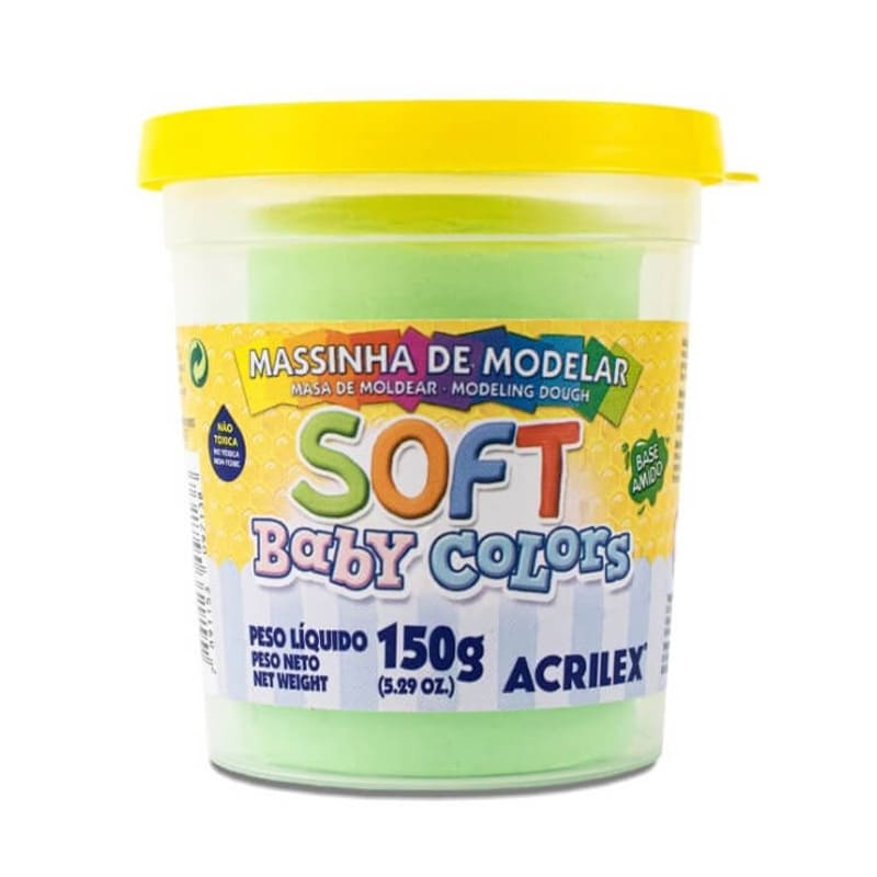  MASA MODELAR SOFT ACRILEX POTE 150G BABY  VERDE X6