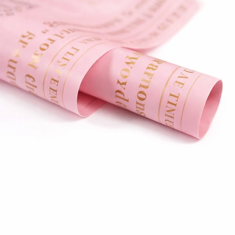  PAPEL COREANO IBICRAFT ROSA + TEXTO  ORO X10H 57X57