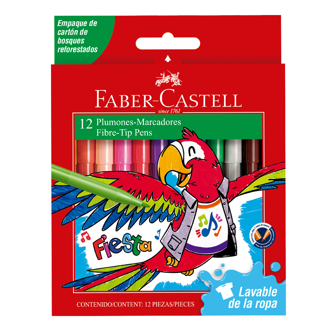  MARCADOR ESCOLAR FABER FIESTA 45 ESTUCHE  X12