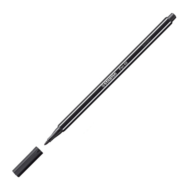  MARCADOR AL AGUA STABILO PEN 68 X10  NEGRO 1 MM
