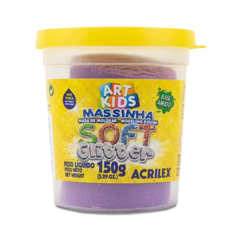  MASA MODELAR SOFT ACRILEX GLITTER POTE;
150G VIOLETA X6