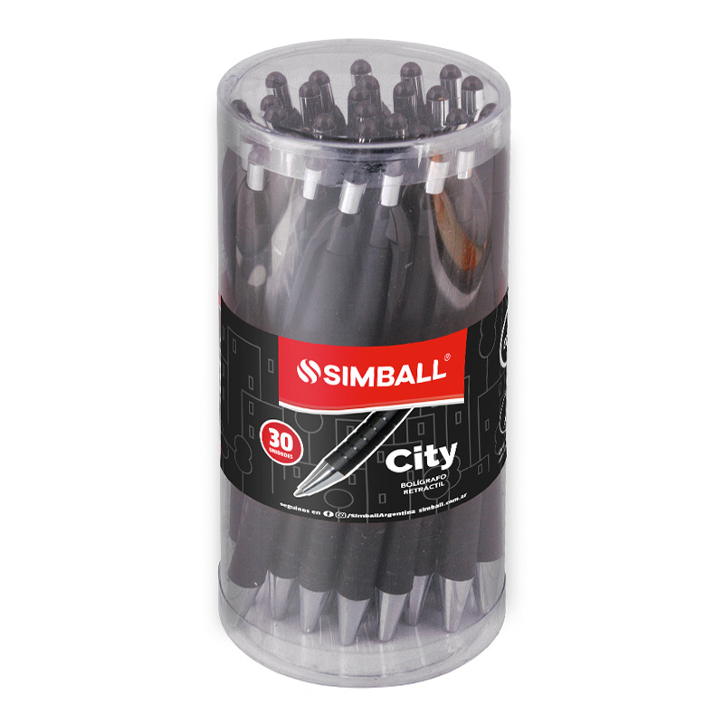  BOLIGRAFO RETRACTIL SIMBALL CITY X30  NEGRO