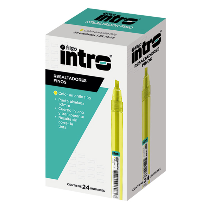  RESALTADOR FINO INTRO 300 X24 FLUO  AMARILLO