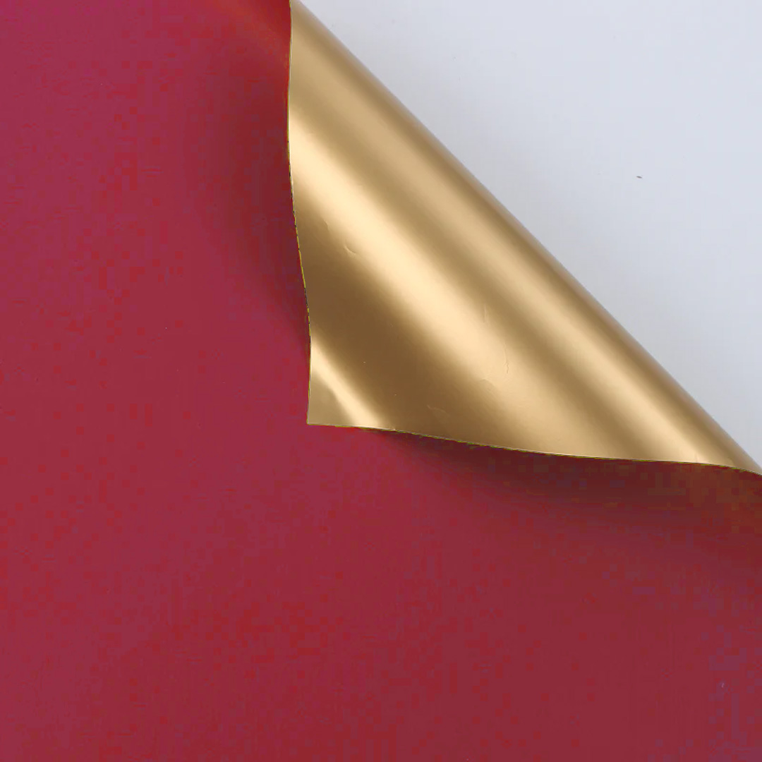  PAPEL COREANO REXON BICOLOR DORADO  X10H 57X57 ROJO