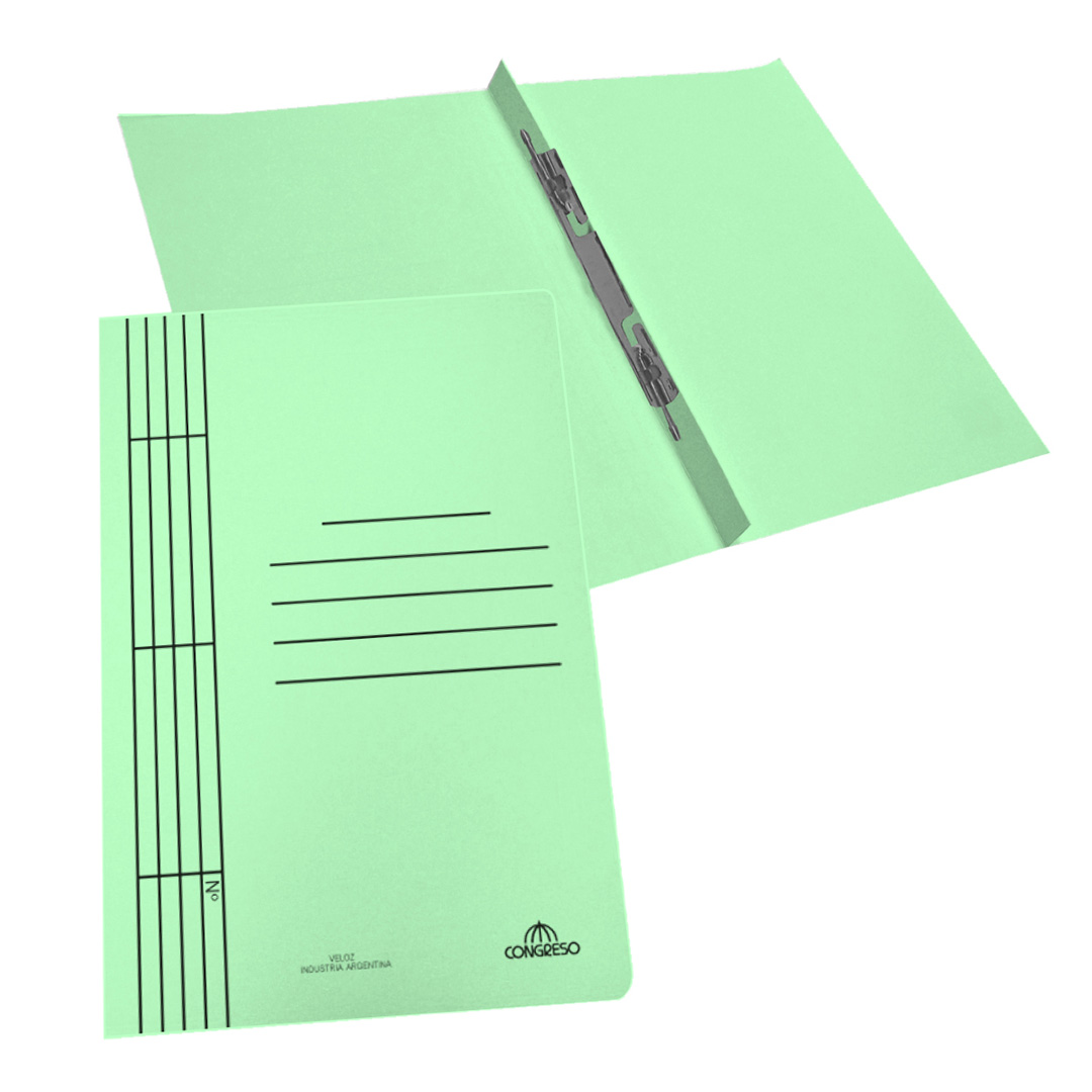  CARPETA BROCHE ESPIRAL CONGRESO OFICIO170GR VERDE X50