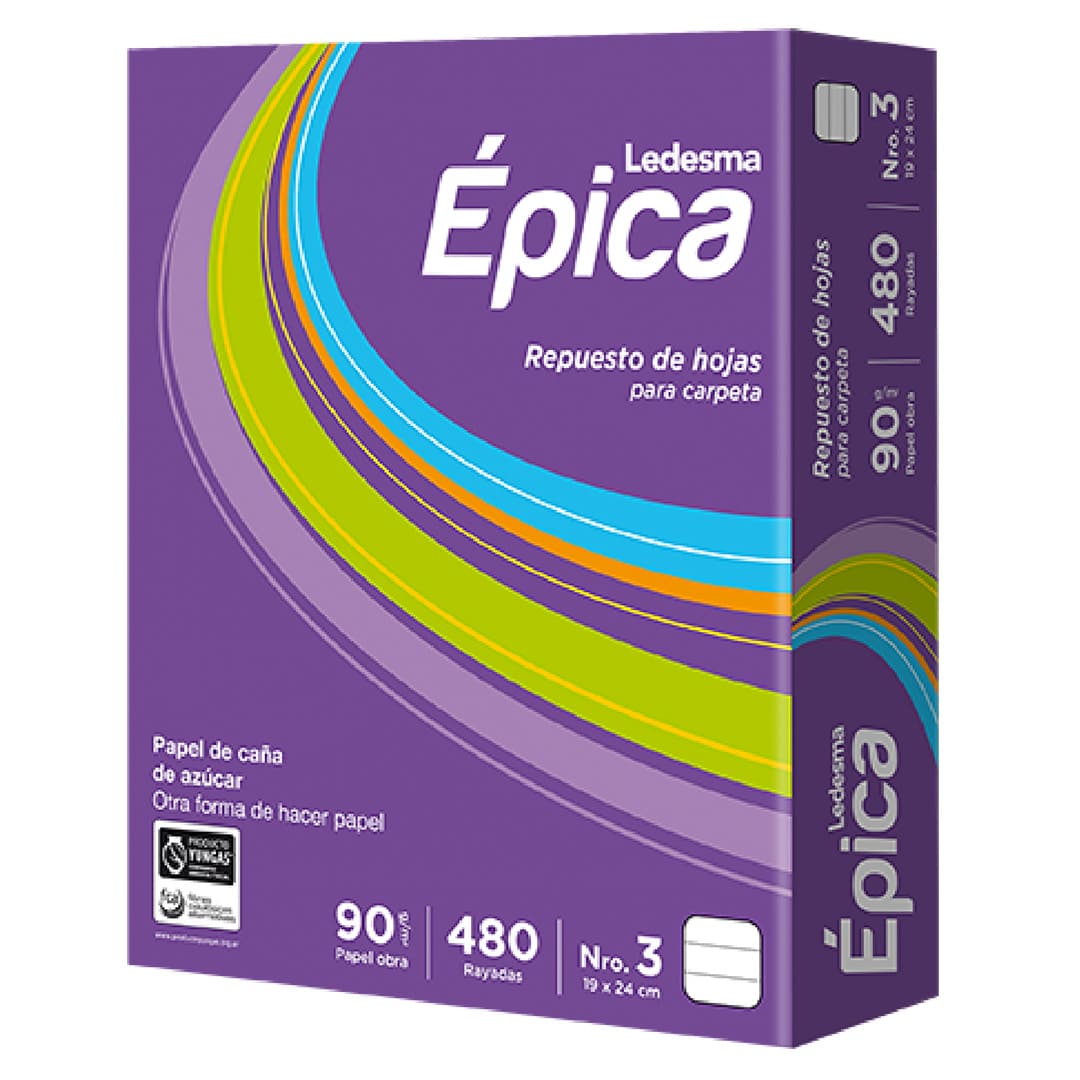  REPUESTO EPICA N3 480 HOJAS RAYADO