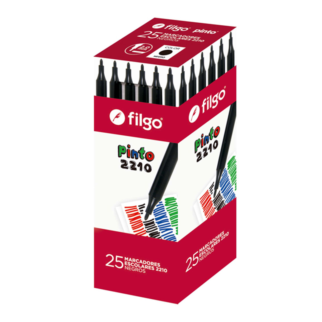  MARCADOR ESCOLAR FILGO PINTO 2210 NEGRO X25