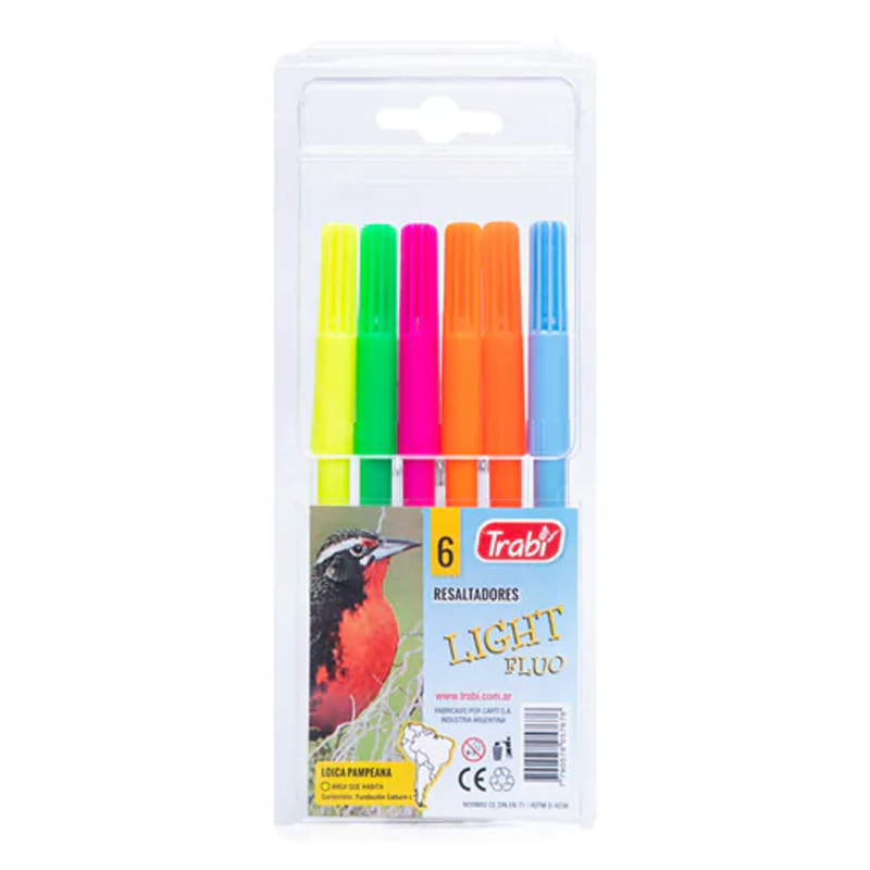  MARCADOR ESCOLAR TRABI X6 FLUO