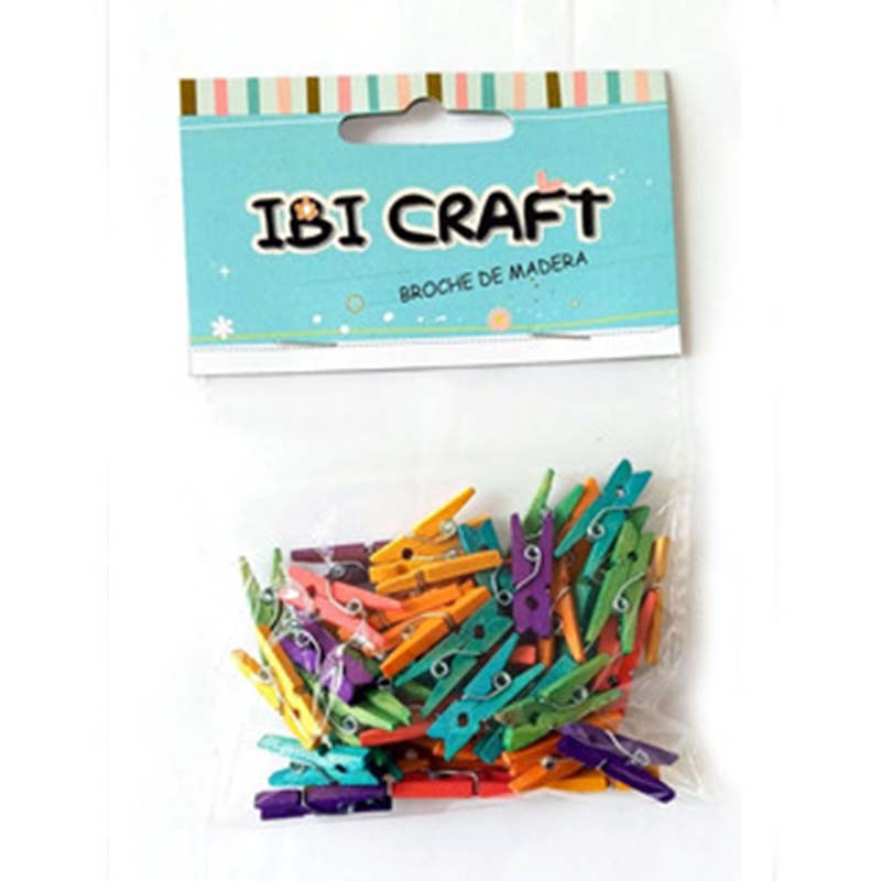  BROCHE IBI MADERA COLOR 3.5CM X50