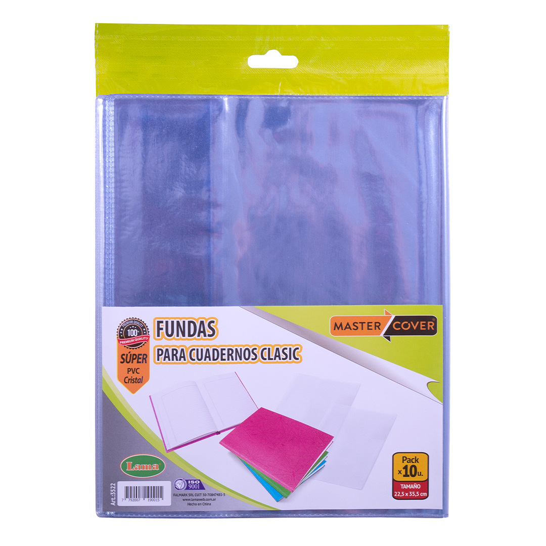  FUNDA CUADERNO LAMA PVC N1 SUPER  BLISTER X10 PACK X 5 BLISTERS