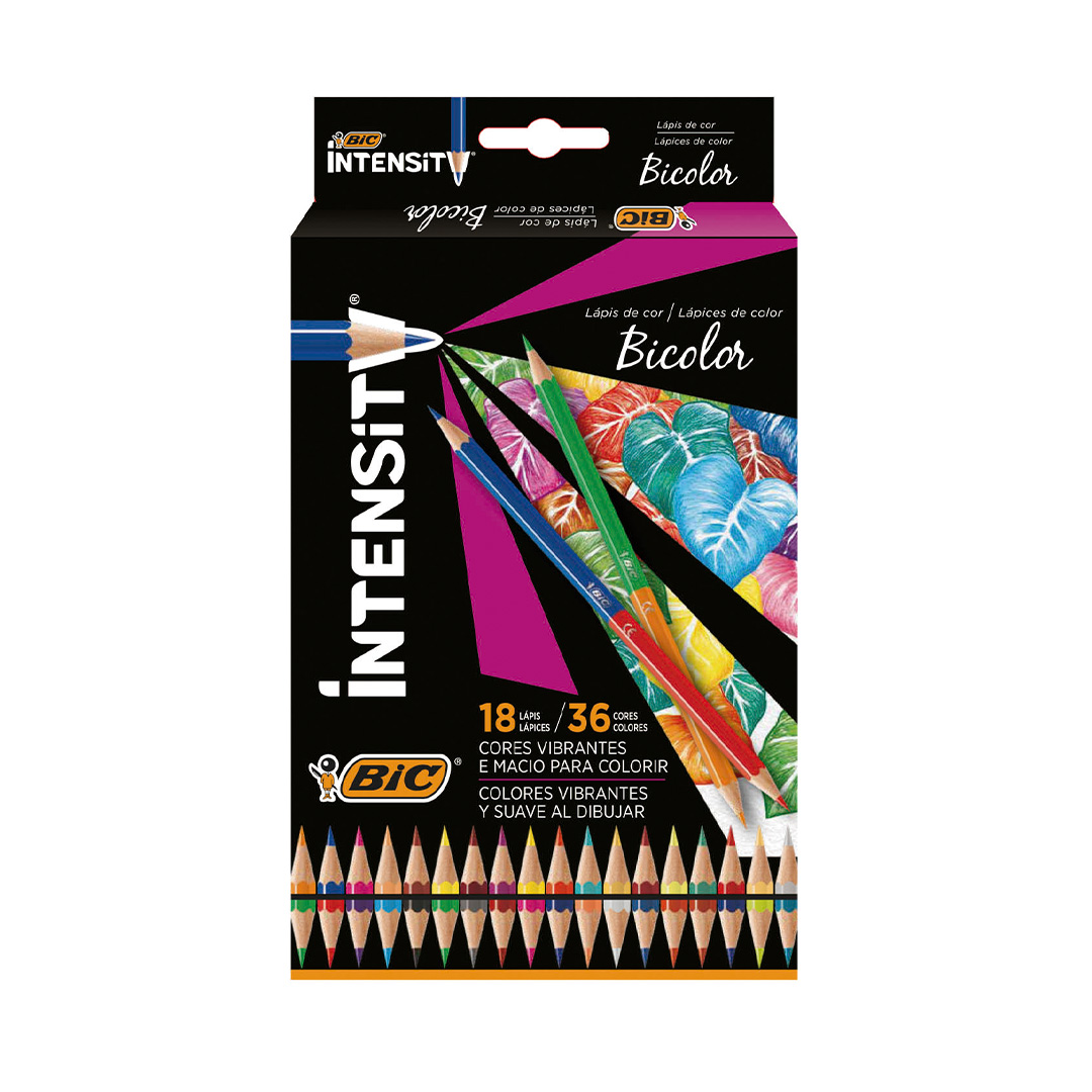  LAPIZ COLOR BIC BICOLOR INTENSITY X18