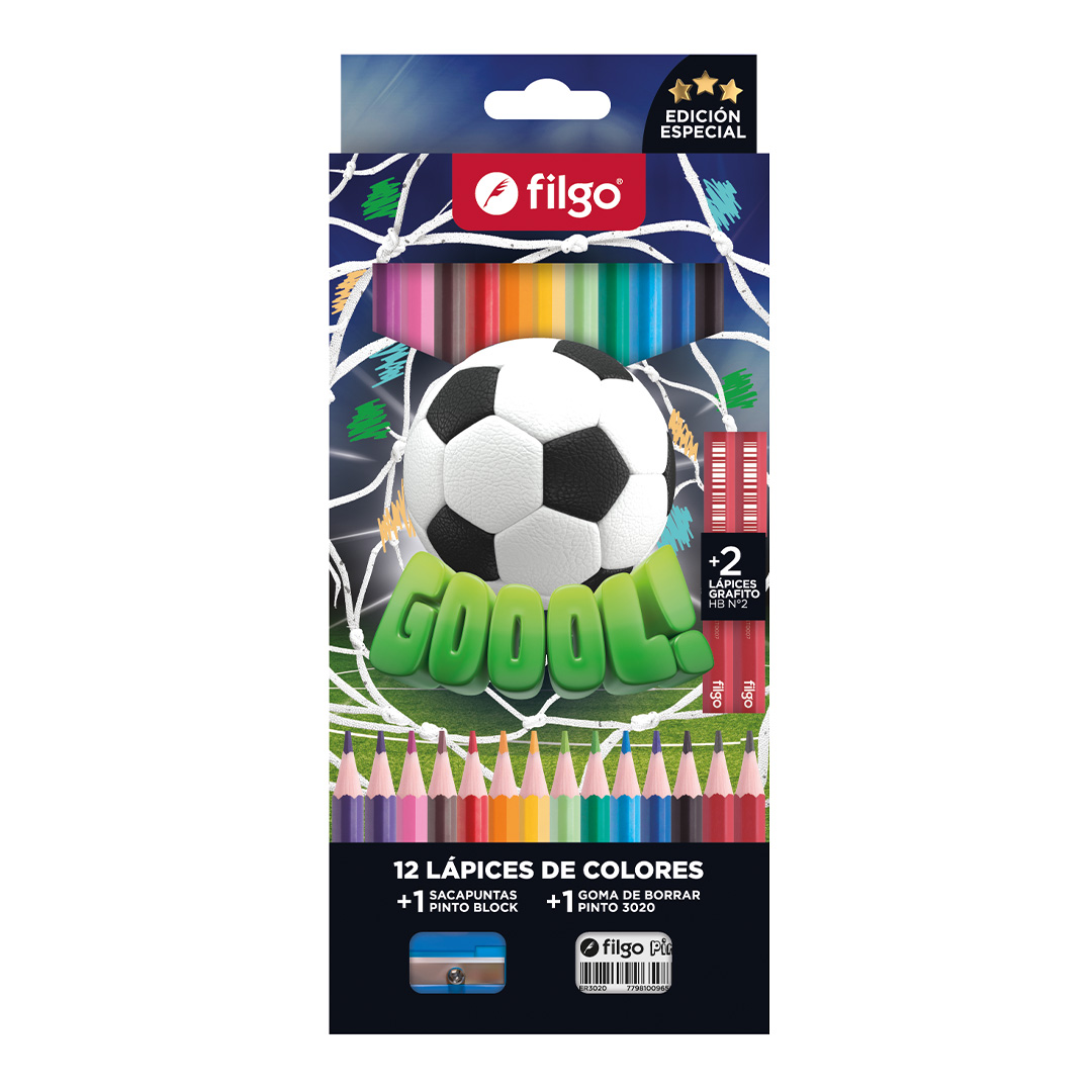  LAPIZ COLOR FILGO PINTO X12 FANTASY  FUTBOL