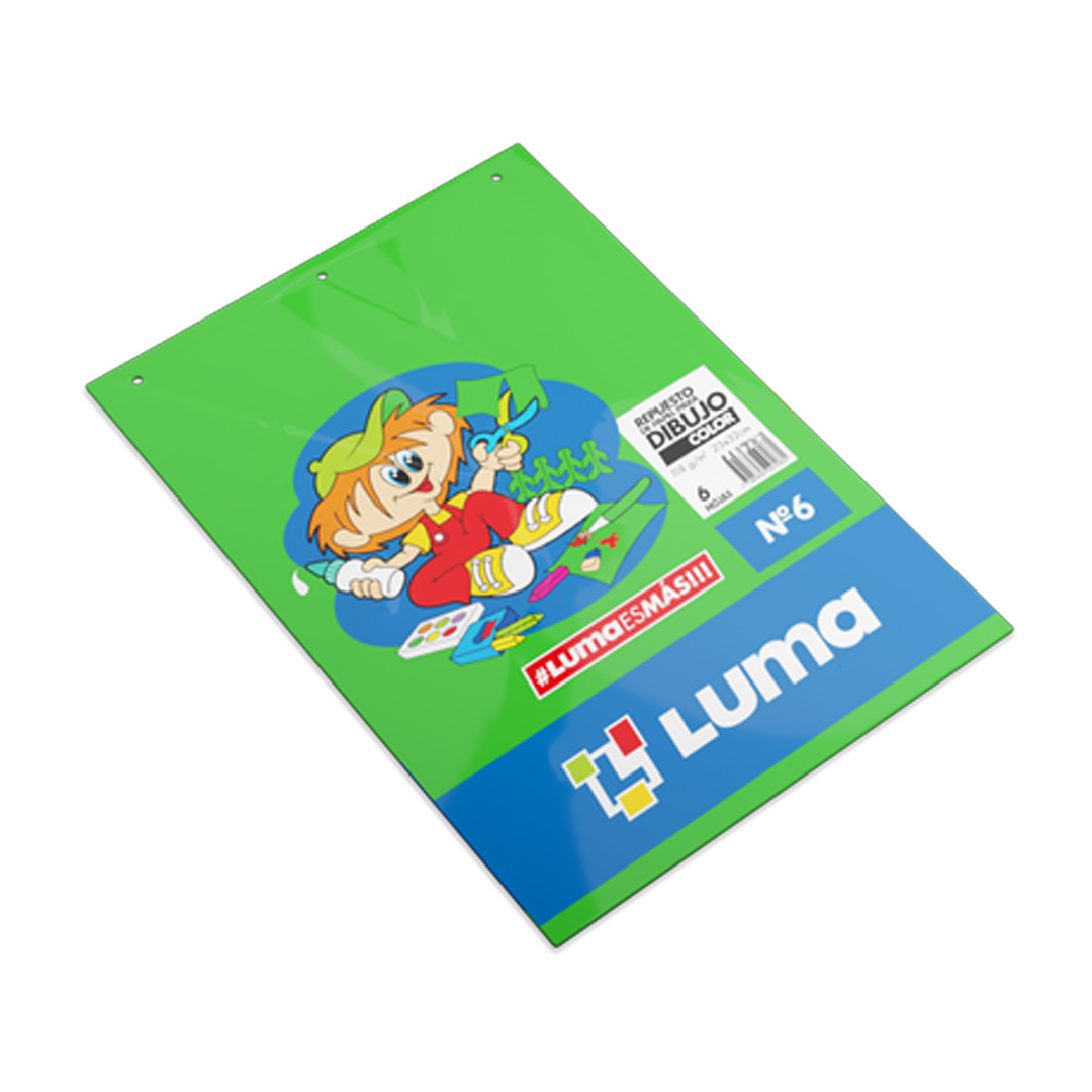 REPUESTO DIBUJO N6 LUMA X 6 HOJAS COLOR
