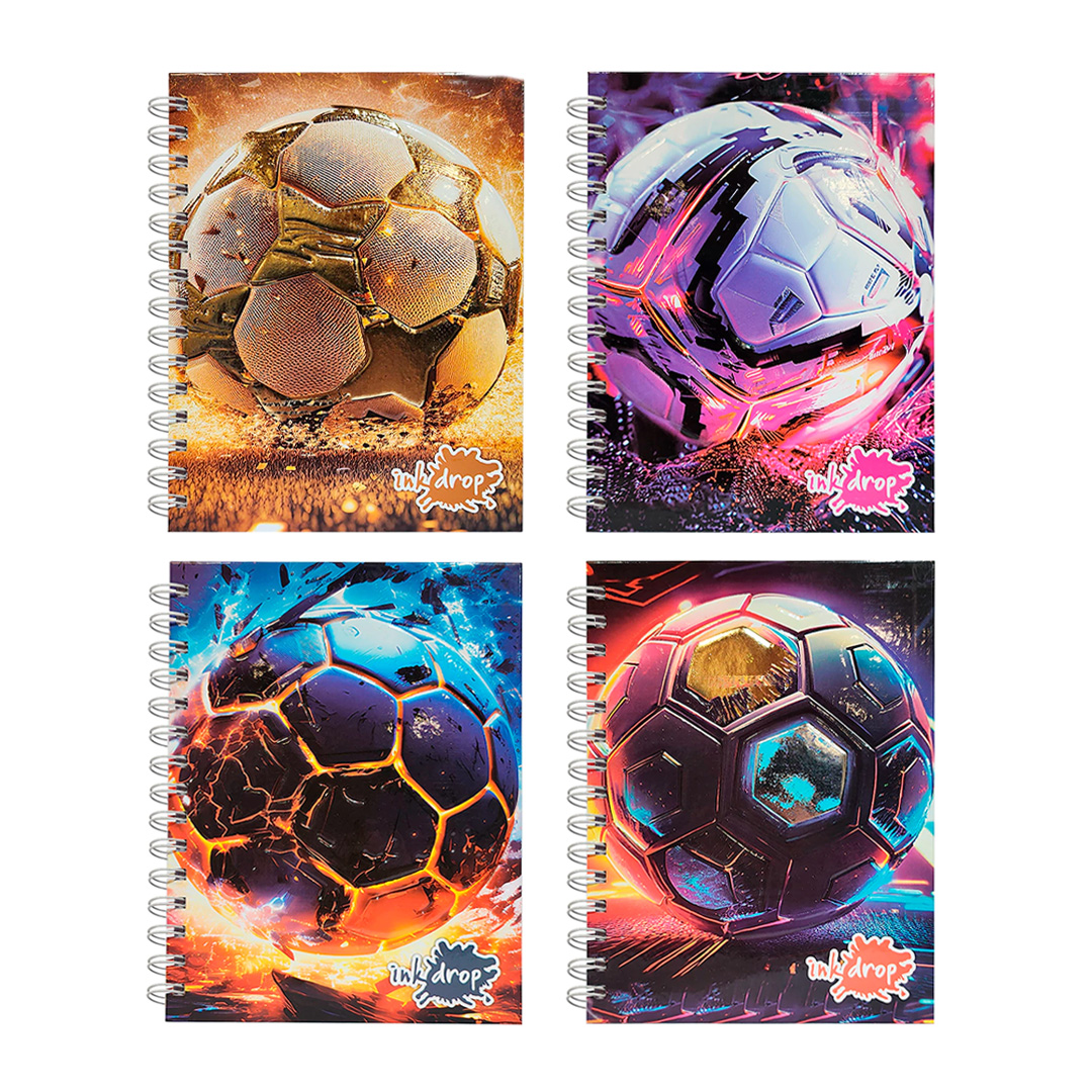  CUADERNO INKDROP A4 22X29 TAPA DURA  ESPIRAL 100H PELOTAS