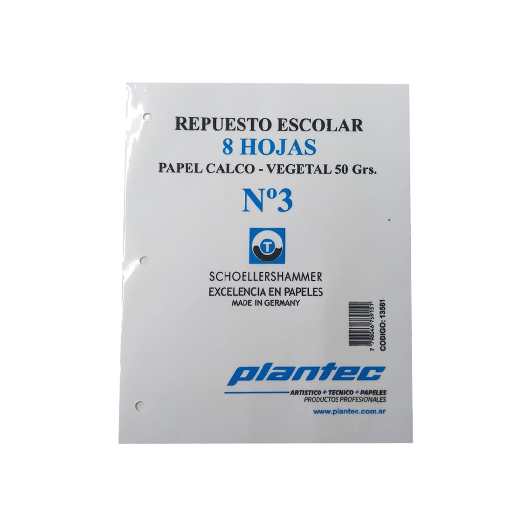  REPUESTO CALCAR N3 PLANTEC SCHOELLER  50GR X8 HOJAS