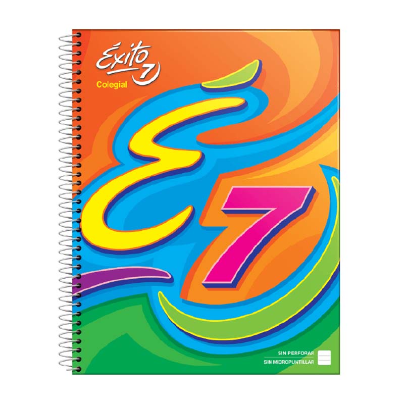  CUADERNO EXITO 21X27 TAPA CARTON ESPIRAL  COLEGIAL 60 HOJAS RAYADO
