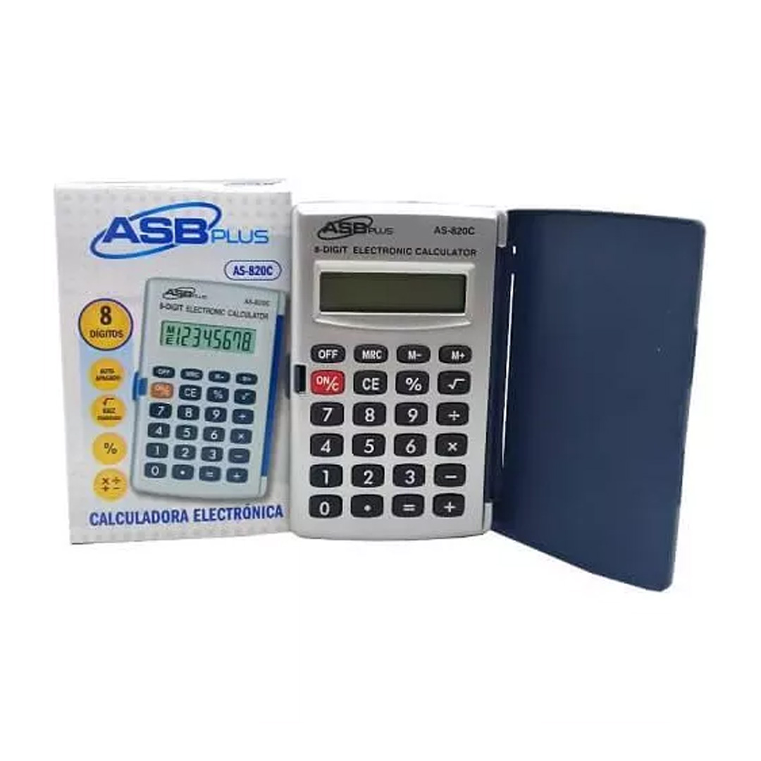  CALCULADORA ASB CHICA GRIS TAPA AS-820C