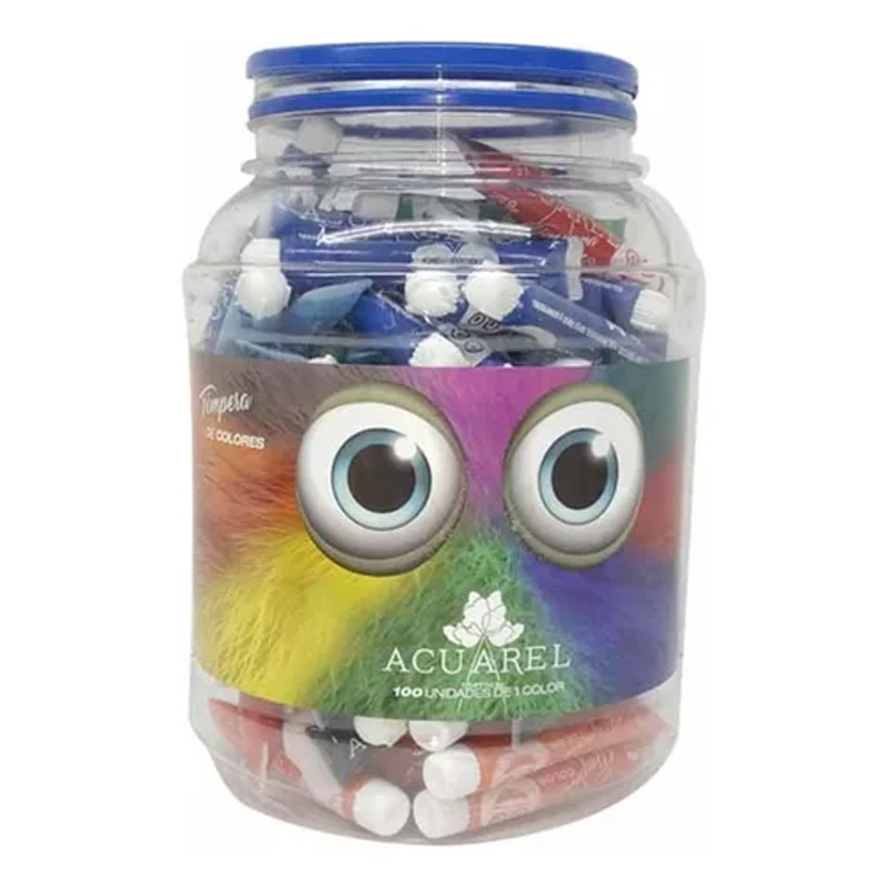  TEMPERA ACUAREL 9 GRAMOS FRASCO X100  COLORES SURTIDOS