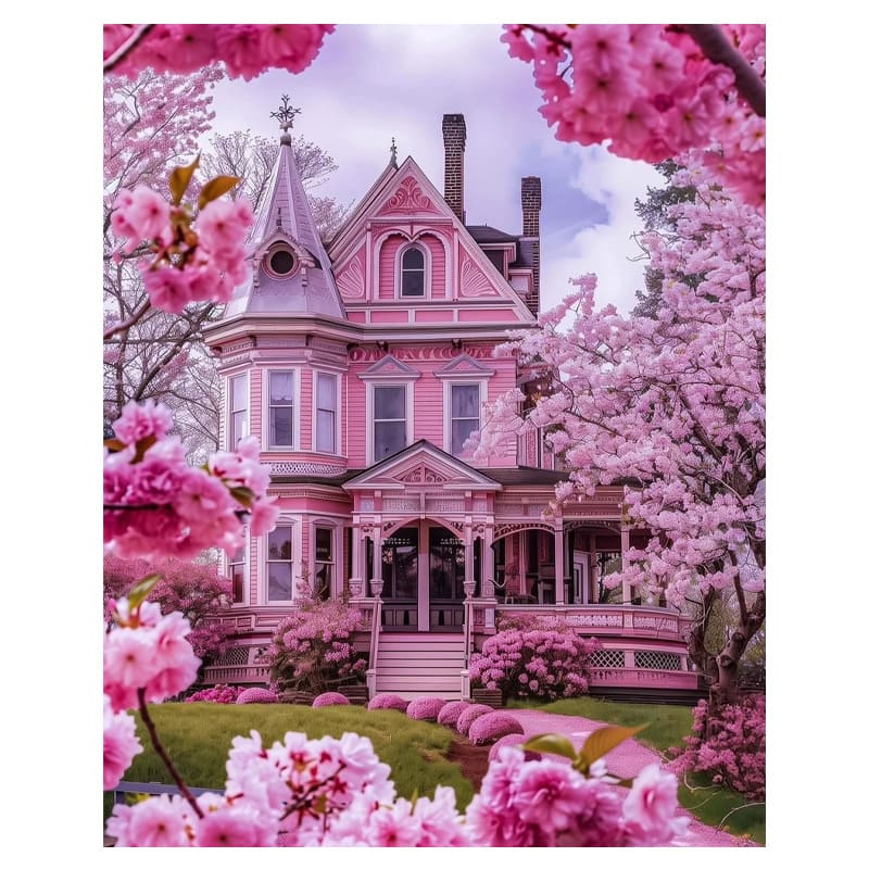  DIAMOND PAINTING 40X50 CASA ROSA GC88471  EN ESTUCHE