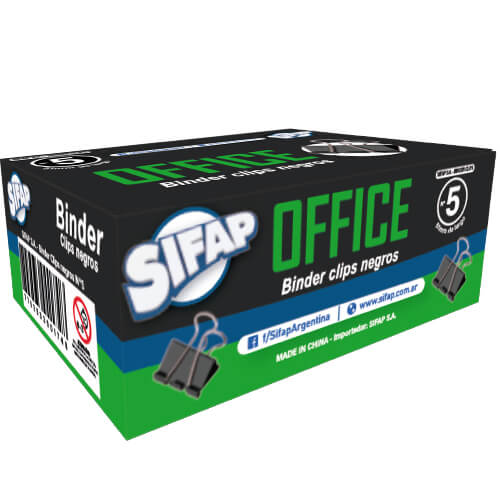  CLIPS BINDER SIFAP 51MM NEGRO X12  UNIDADES