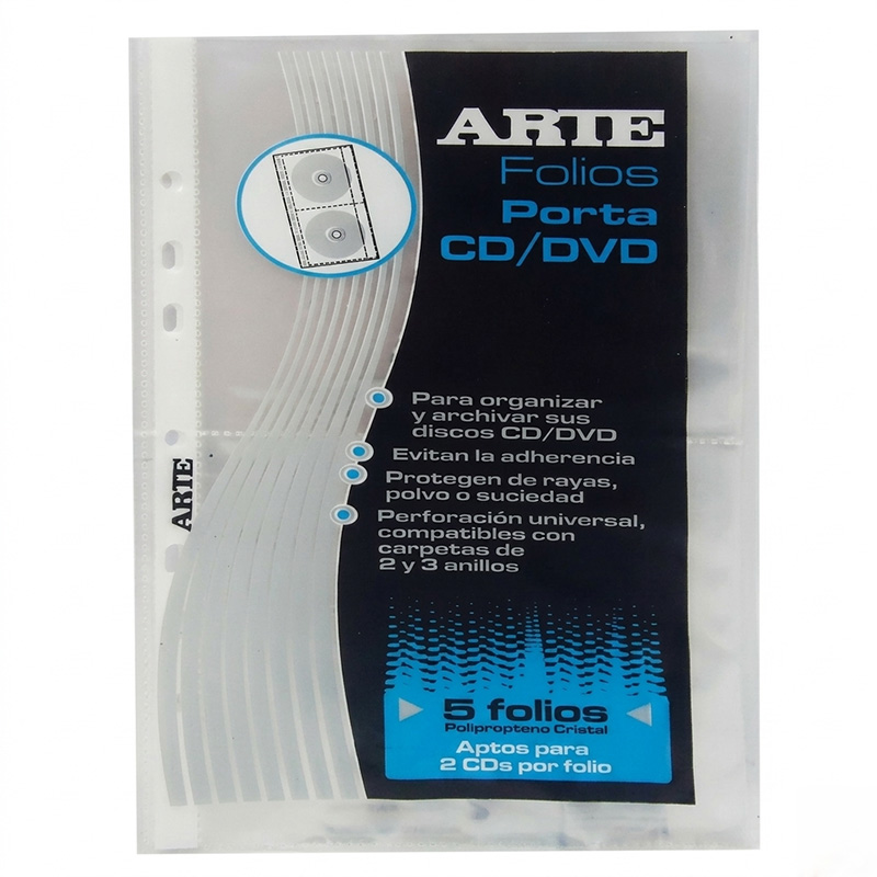  FOLIO PORTA CD/DVD ARTE X5
