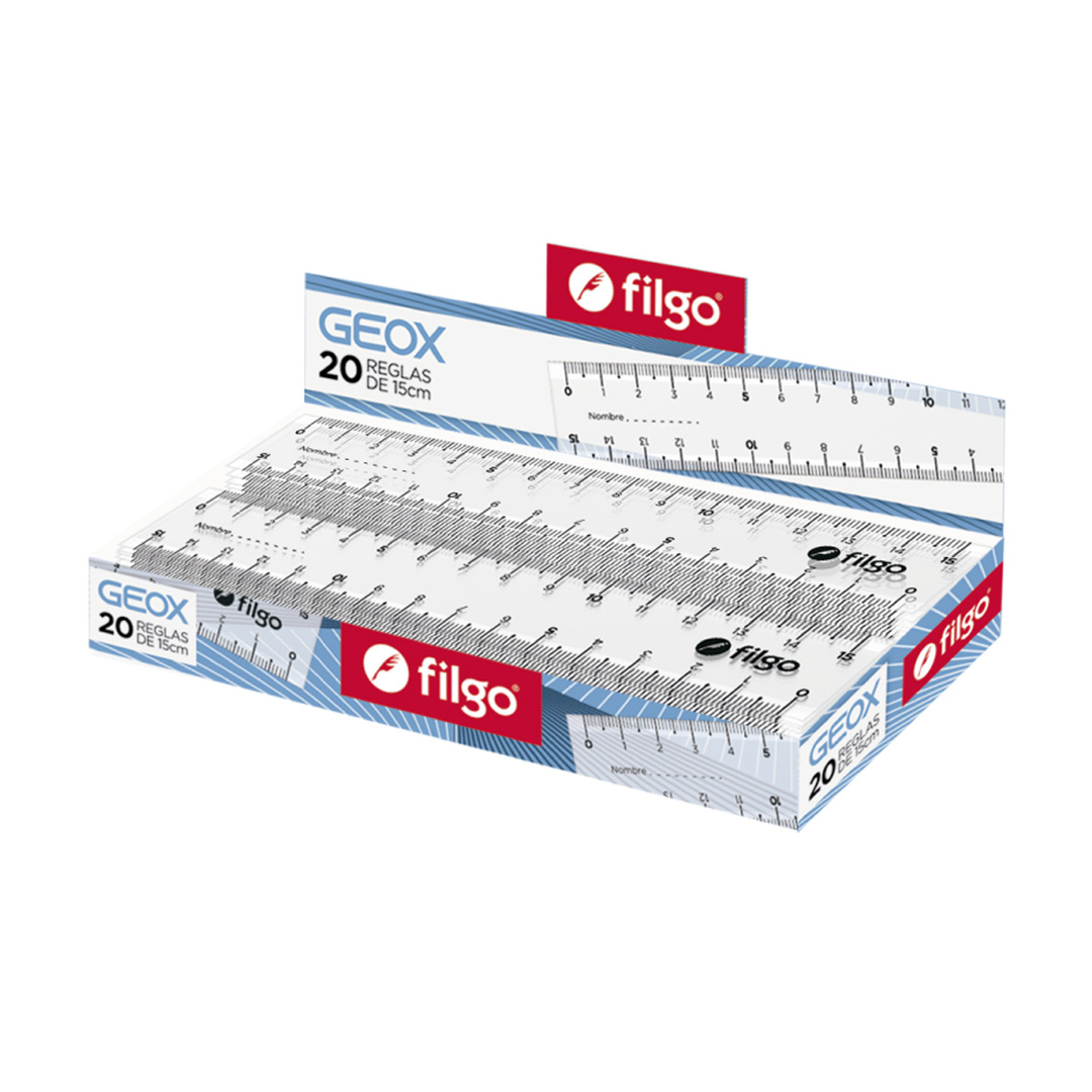  REGLA 15CM FILGO GEOX RIGIDA ESTUCHE X20