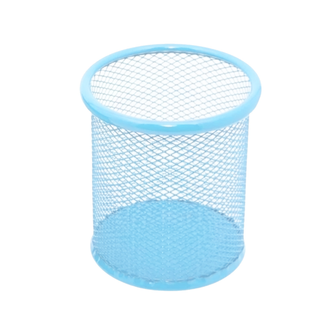  PORTA LAPIZ VALUES REDONDO MESH  PASTEL CELESTE