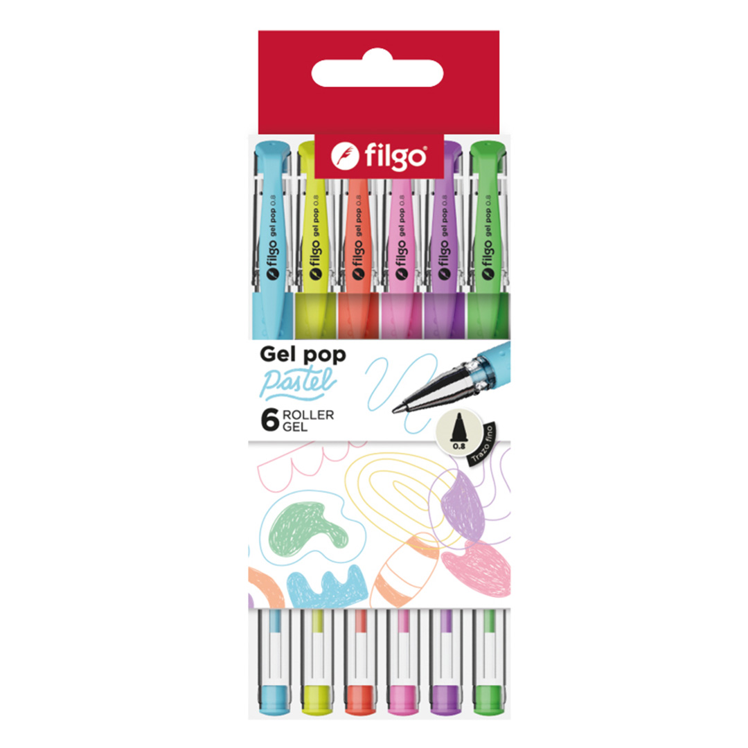  ROLLER GEL FILGO POP BLISTER X6 COLORES PASTEL