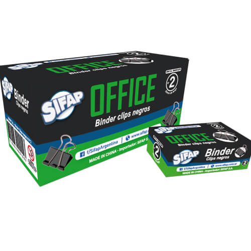  CLIPS BINDER SIFAP 25MM NEGRO X12  UNIDADES