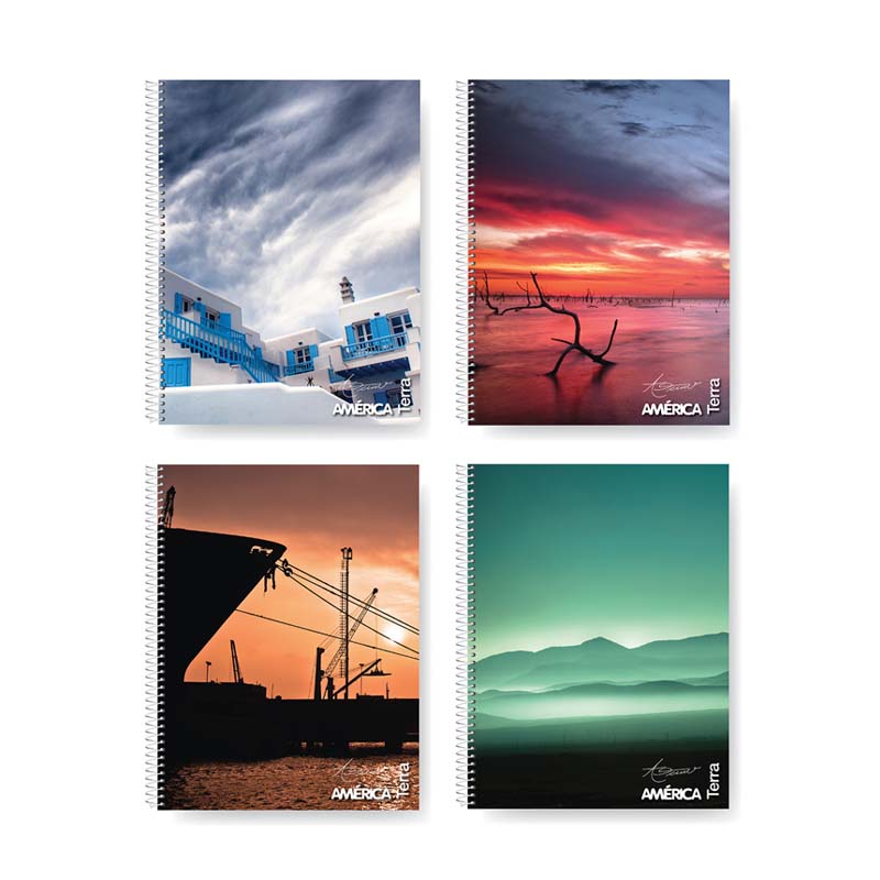  CUADERNO AMERICA 16X21 TERRA TAPA  FLEXIBLE ESPIRALADO 80 HOJAS RAYADO
