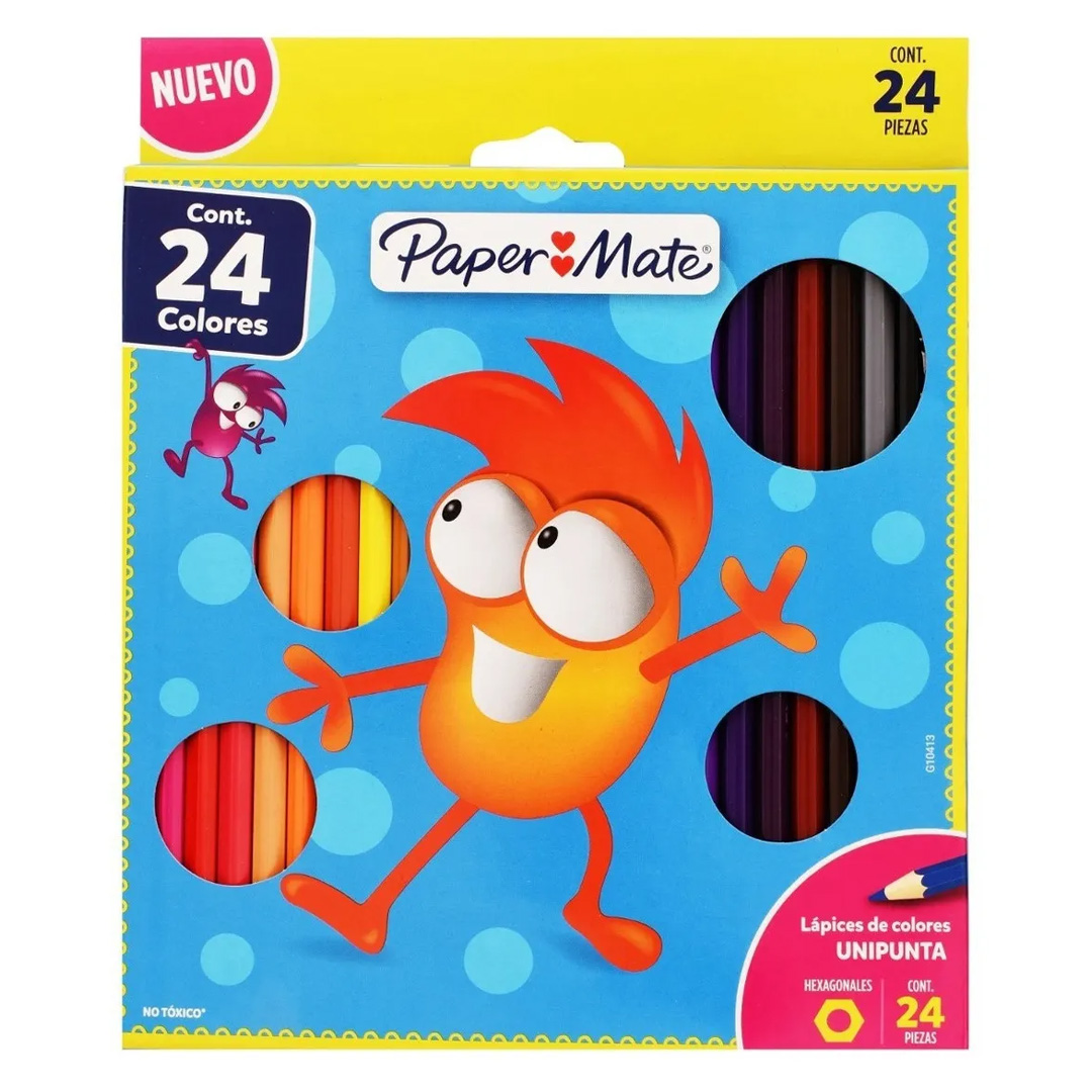  LAPIZ COLOR PAPER MATE HEXAGONAL LARGO;
X24