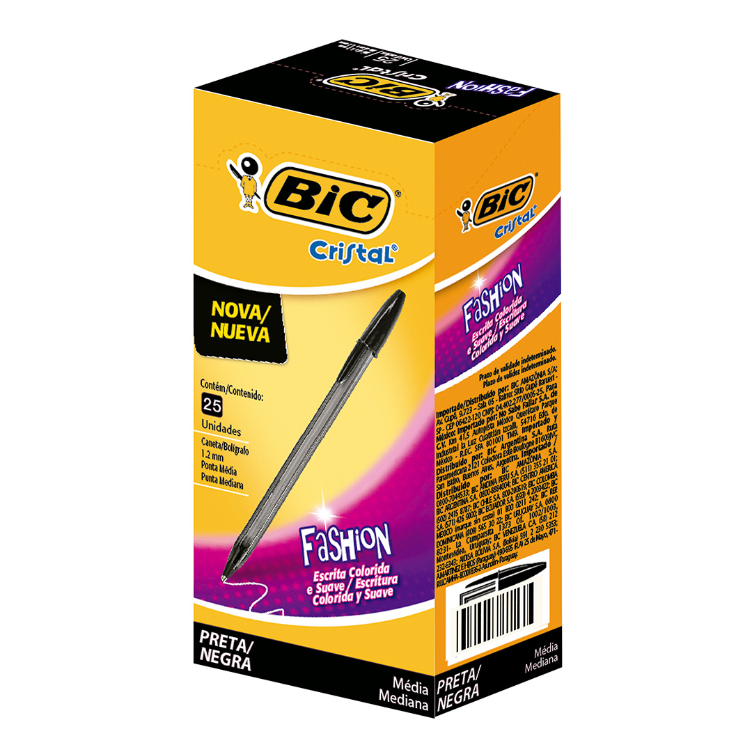  BOLIGRAFO BIC CRISTAL 1.2MM FASHION  NEGRO X25