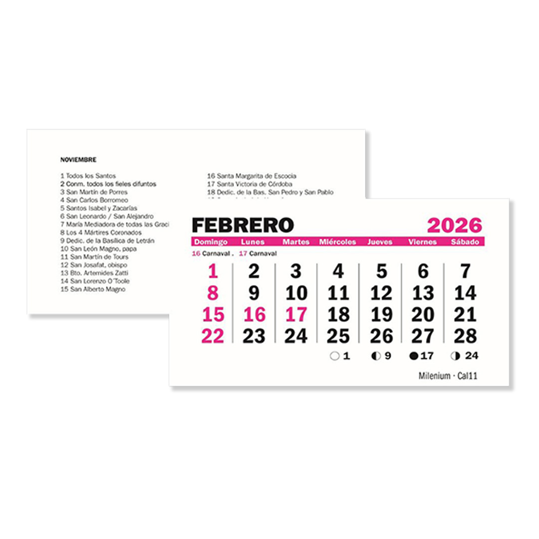  CALENDARIO MENSUAL CRISWAL CAL11 11X20;
X10