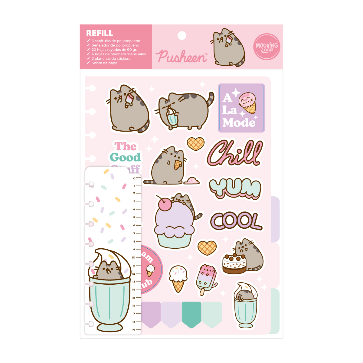  REPUESTO CUADERNO MOOVING LOOP CARTA  PUSHEEN