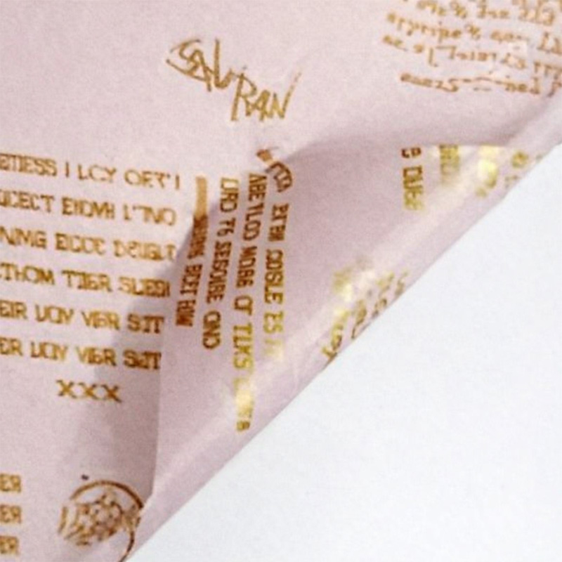  PAPEL COREANO IBICRAFT ROSA CLARO +  TEXTO ORO X10H 57X57