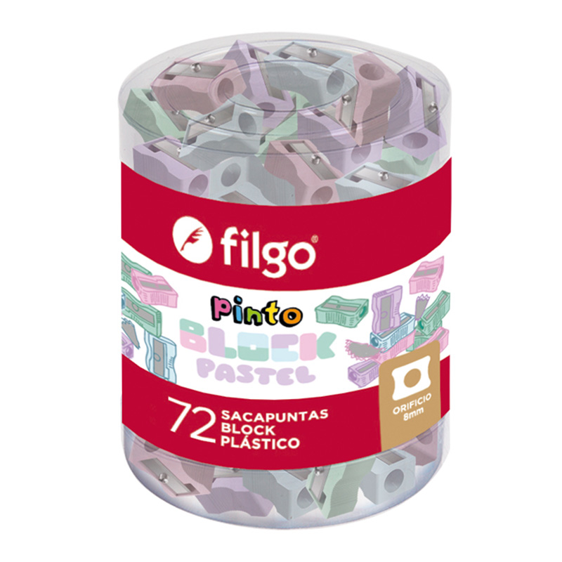  SACAPUNTAS FILGO PINTO BLOCK PASTEL  PLASTICO X72