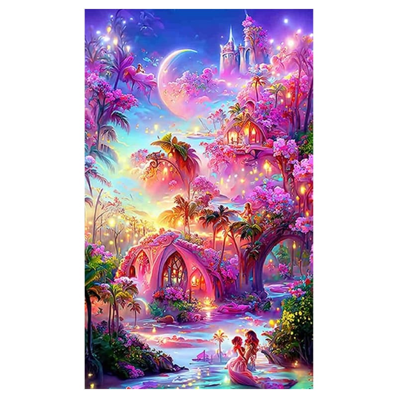  DIAMOND PAINTING 20X30 CASAS ROSA  MR17713 EN ESTUCHE