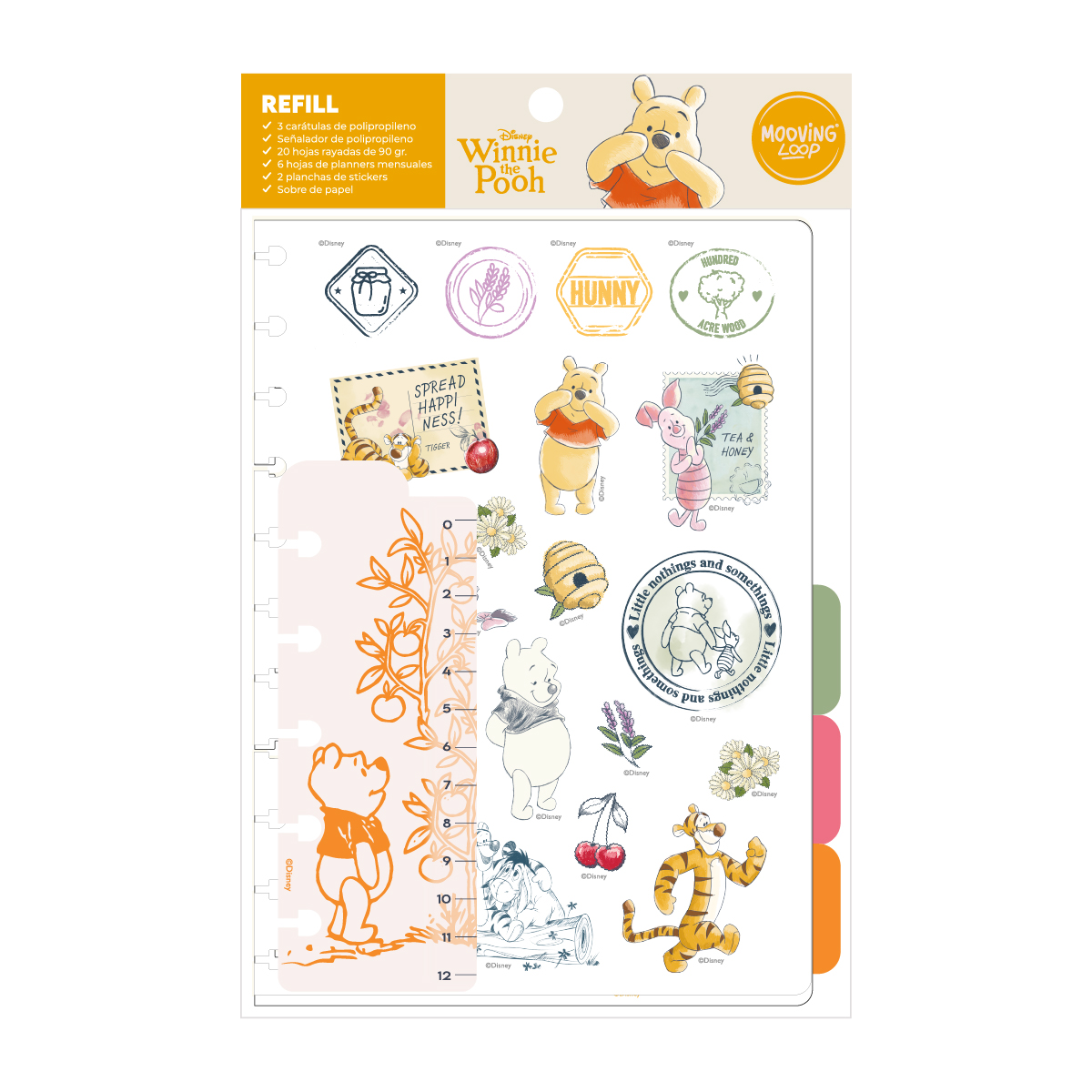  REPUESTO CUADERNO MOOVING LOOP CARTA;
WINNIE THE POOH