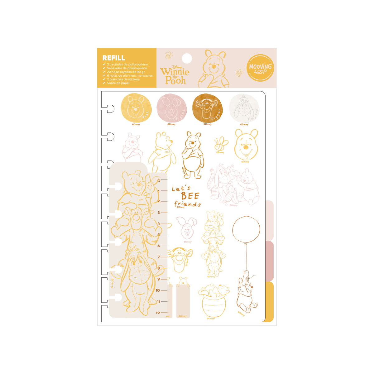  REPUESTO CUADERNO MOOVING LOOP A5    WINNIE THE POOH RAYADO