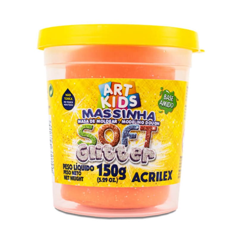  MASA MODELAR SOFT ACRILEX GLITTER POTE;
150G NARANJA X6