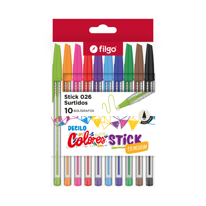  BOLIGRAFO FILGO STICK 026 1MM ESTUCHECARTON X10