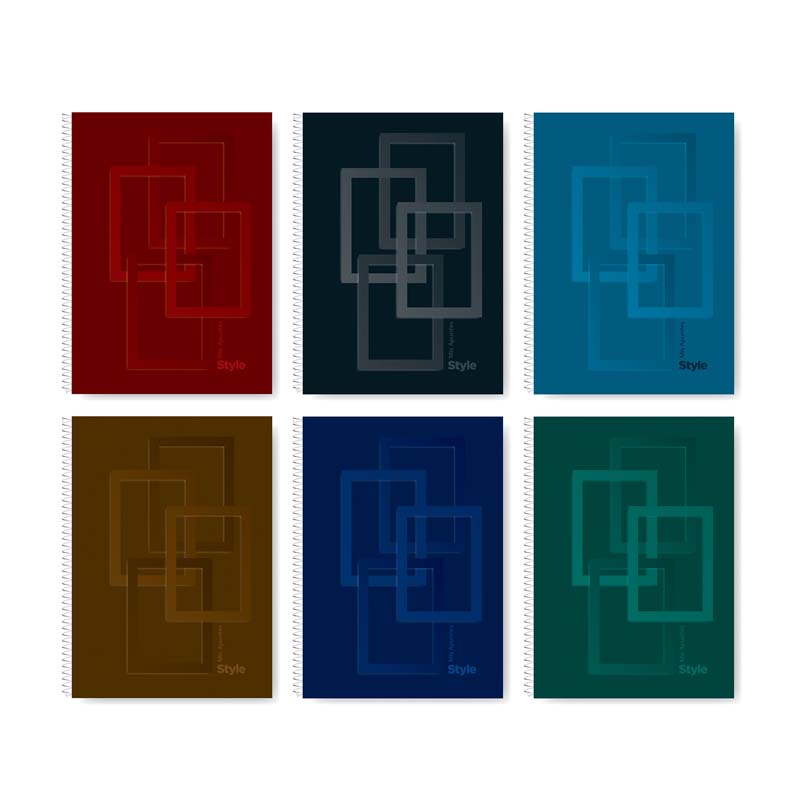  CUADERNO MIS APUNTES 16X21 STYLE  ESPIRALADO TAPA RIGIDA 120 HOJAS RAYADO